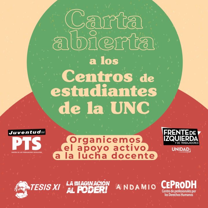 Carta abierta a los Centros de Estudiantes de la UNC