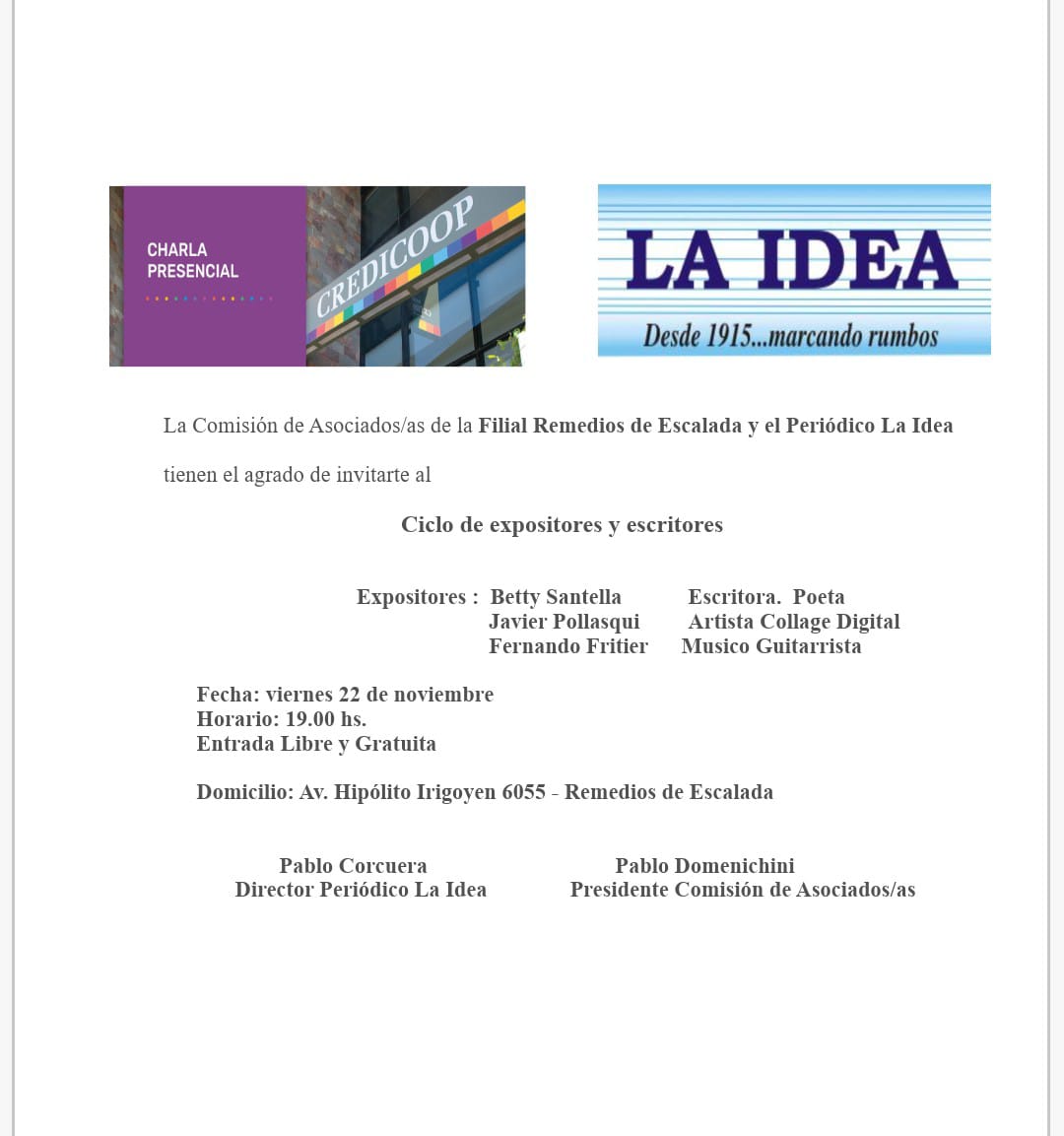 Ciclo de expositores y escritores en Lanús