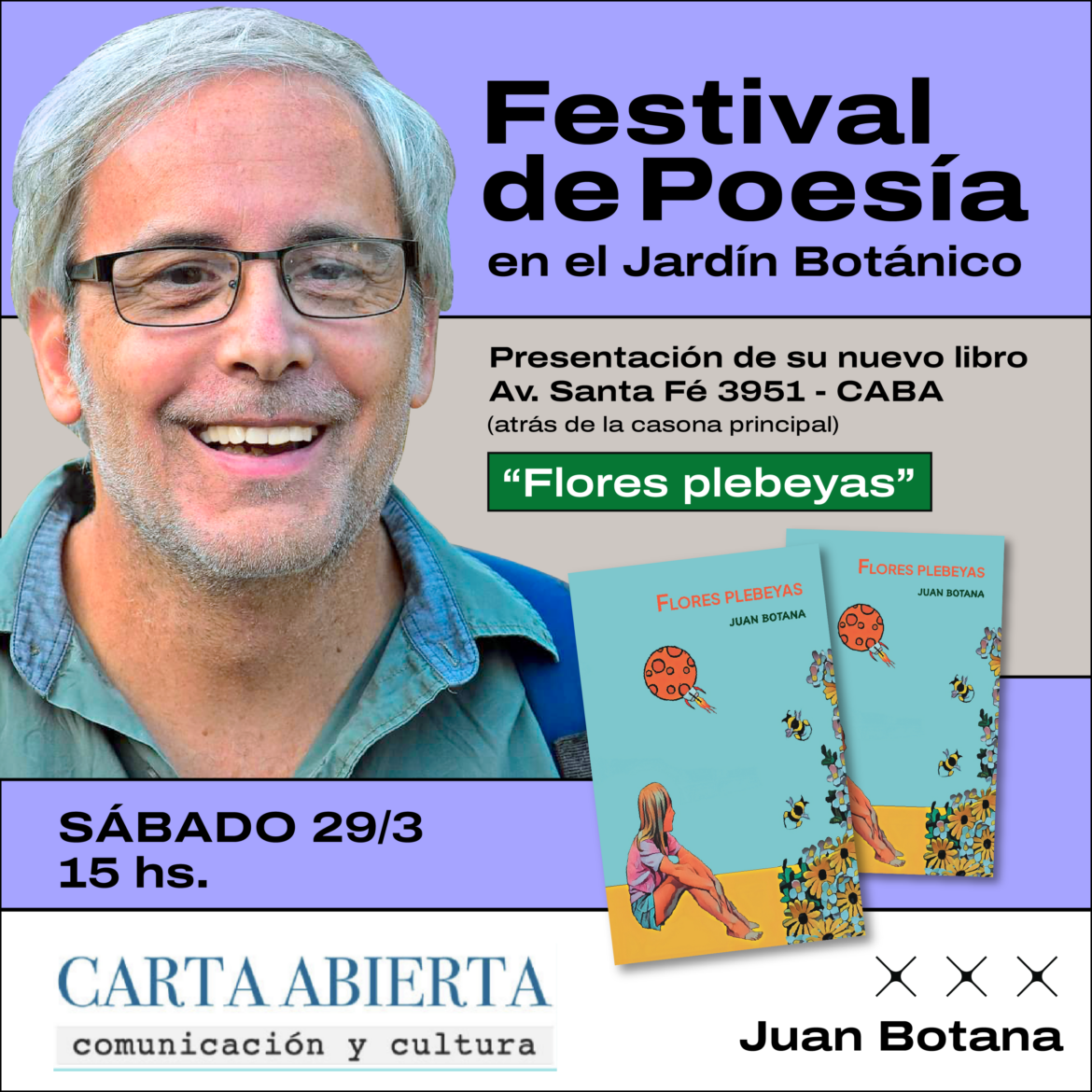 Juan Botana presenta “Flores plebeyas” en el Jardín Botánico